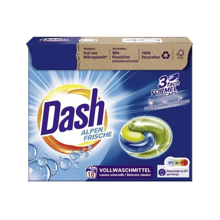 Dash 3-In-1 Capsules 18 Pieces Universal Alpine Fresh De