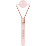 EcoTools Rose Quartz Contour Roller Skincare Sculpting Tool Facial Roller for Depuffing Calming Skin Unique Ball Shape Natural Beauty Tool Pink