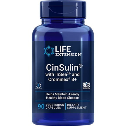 Life Extension CinSulin with InSea2 and Crominex 3+ 90 Vegan Capsules