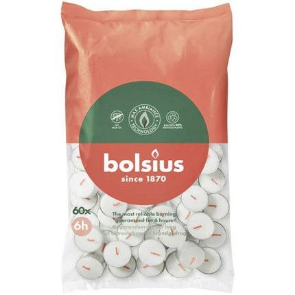 Bolsius Tealight White Bag Sustainable 6hour