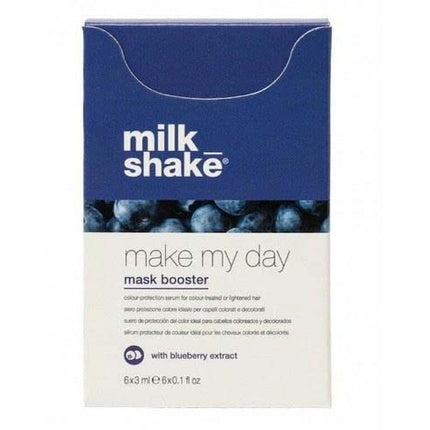 Milk Shake Make My Day Mask Booster with Blueberry Extract 6 x 3ml - Hair Color Protection Serum for Colored or Bleached Hair - Pack of 6