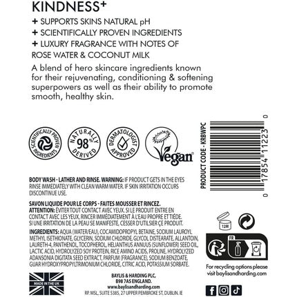 Baylis & Harding Kindness+ Plant Collagen Cleanse & Rejuvenate Body Wash 500ml
