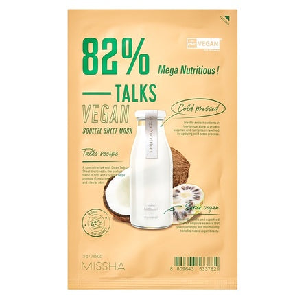 Talks Vegan Squeeze Sheet Mask Mega Nutritious For Dry Skin - 27g