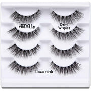 ARDELL Faux Mink Demi Wispies Synthetic False Eyelashes 4 Pack - Vegan, Flexible, and Reusable