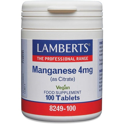 Lamberts Manganese 4mg as Citrate 100 Tablets