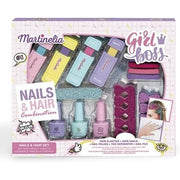 MARTINELIA Supergirl Hair & Nails Set Children's Make-Up with Hair Chalk Pens and Nail Polish Perfect Gift for Girls