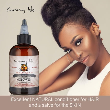 Sunny Isle Jamaican Organic Pimento Oil with Black Castor Oil 4oz