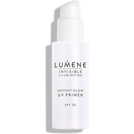 Lumene Invisible Illumination Instant Glow SPF 30 UV Primer 30ml Radiance Boosting Facial Fluid with Brightening Nordic Willowherb Algae Extracts and Vitamin E