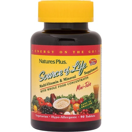 NaturesPlus Source of Life Mini-Tabs Whole Foods Multivitamin Supplement 90 Mini Tablets