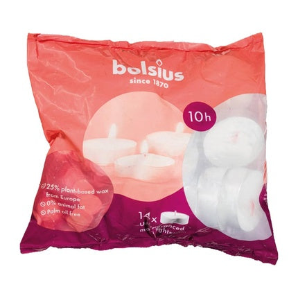 Bolsius Maxi Tealight White Bag Sustainable 10hour
