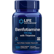 Life Extension Benfotiamine with Thiamine 100mg Water & Fat Soluble Vitamin B1 Supplement 120 Capsules