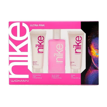 Nike Woman Ultra Pink Eau De Toilette 100ml Vaporizer 75ml Bath Gel 75ml Scented Body Lotion