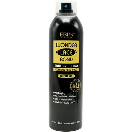 Ebin Wonder Lace Bond Wig Adhesive Spray Supreme 420ml Extreme Firm Hold