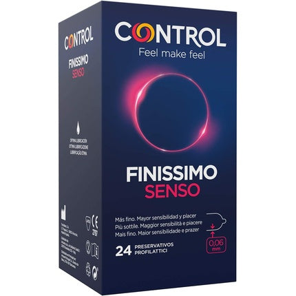 Control Finissimo Senso Condoms 24 Fine Condoms with Higher Sensitivity and Lubricant for Safe Sex