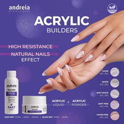 Andreia Professional White Acrylic Building Powder for Nail Extensions 35g Long-Lasting Self-Leveling