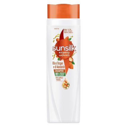 Sunsilk Argan Oil and Almond Oil Shampoo for Brittle and Melted Hair Nourishing and Strengthening Formula with Organic Argan Oil and Almond Oil Silicone-Free 250ml