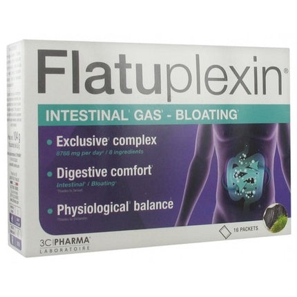 3c Pharma Flatuplexin Dietary Supplement for Intestinal Gas 16 Sachets