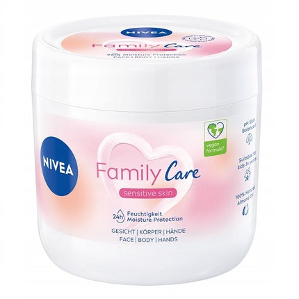 Nivea Family Care Sensitive Skin Light Moisturizing Cream For Face, Body, And Hands 450ml
