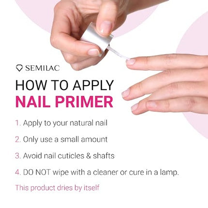 Semilac UV LED Nail Gel Polish Primer 7ml - Protects Nails from Injuries