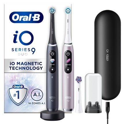 Oral-B Io9 Duo Pack Black Onyx And Rose Quartz Electric Toothbrush