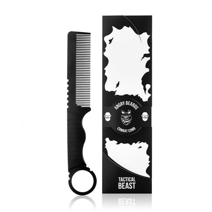 Angry Beards Premium Carbon Beard and Hair Comb - Anti-Static Matte Black