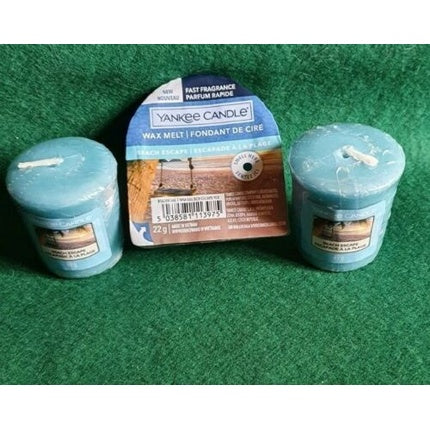 Brand New Yankee Candle Set Beach Escape 2 Votives Plus 1 Wax Melt