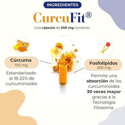Curcufit Phytosomes Curcumin 500mg 30 Capsules - 100% Natural