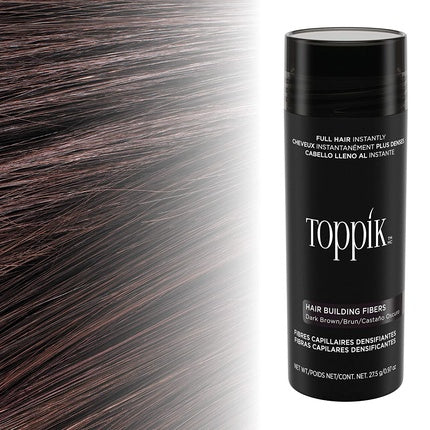 Toppik Hair Fibers 55g Dark Brown - Naturally Derived Keratin Fibers for Fuller Looking Hair