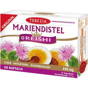 MARIENDISTEL + REISHI 400mg Effective Combination for Liver Detoxification 100% Natural Product without Additives Declared Content of SILYMARIN