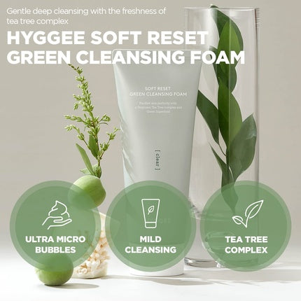 Soft Reset Green Cleansing Foam Gentle Face Wash with Tea Tree Extract