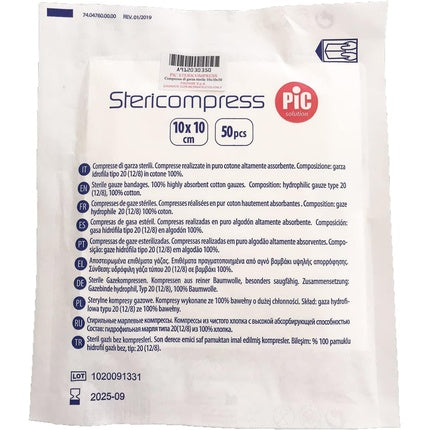 Garza Compressa Hydrophilic Gauze 10x10cm 4 Layers 25 Pieces - Pack of 2