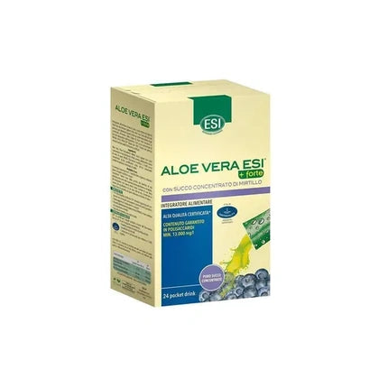 Esi Aloe Vera Forte Detoxifying Supplement 24 Pocket Drink Blueberry Flavor