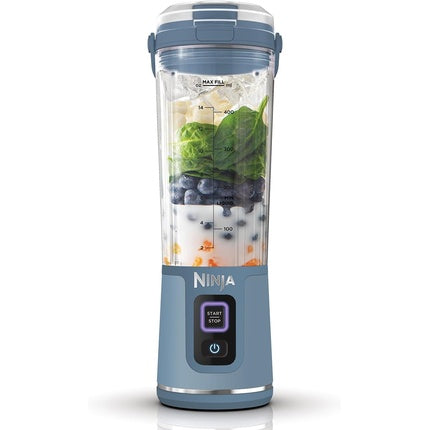 Ninja Blast BC151EUNV Portable Blender Smoothie Maker 530ml Cup Leak-proof Lid Powerful Mini Stand Mixer Wireless Rechargeable Crushes Ice Fruit Blue