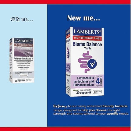 Lamberts Biome Balance Youth Capsules 30 - 4 Billion Live Bacteria for Gentle Gut Health