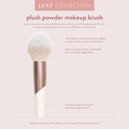 EcoTools Luxe Plush Foundation & Bronzer Blush Brush for Powder Makeup - Environmentally Friendly, Pink, Luxurious and Glamorous