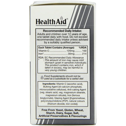 HealthAid Iron Bisglycinate Vegetarian Tablets 30