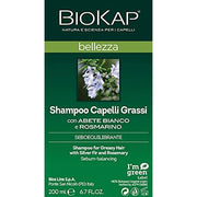 BIOKAP BELLEZZA Shampoo for Oily Hair 200ml - Plant-based Ingredients - Silver Fir - Organic Rosemary - Icelandic Moss - Menthol - VEGAN