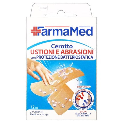 Burn and Abrasion Plasters 12 Pcs Medium