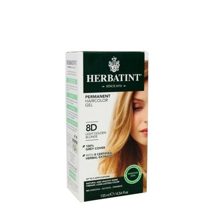 Herbatint Permanent Hair Color D8 Light Golden Blonde 150ml