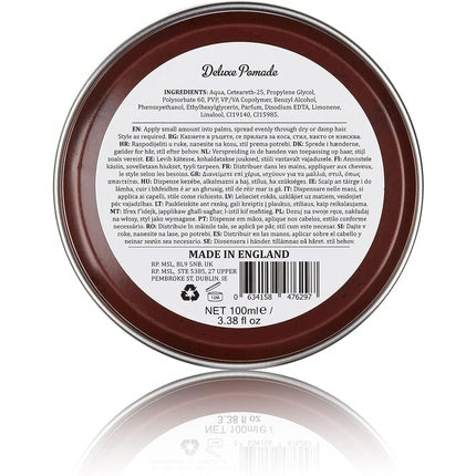 Dapper Dan Deluxe Pomade Medium Hold Medium Shine Citrus & Vanilla Fragrance 100ml