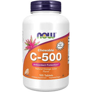 NOW Foods Vitamin C500 Chewable Antioxidant Protection with Orange Juice Flavor 100 Tablets