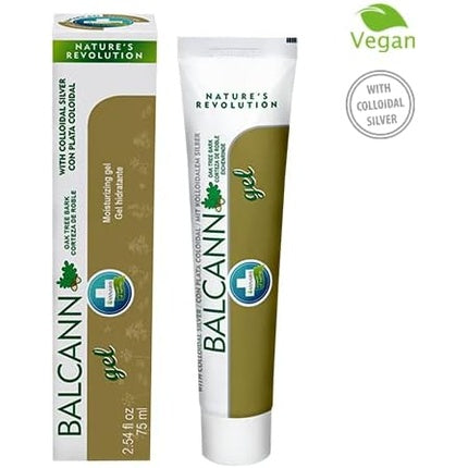 BALCANN Oak Tree Bark Gel Regenerative Cream Itch Relief for Dry Allergic and Cracked Skin Afterbite Eczema Hemp Seed Oil and Colloidal Silver Annabis 75ml