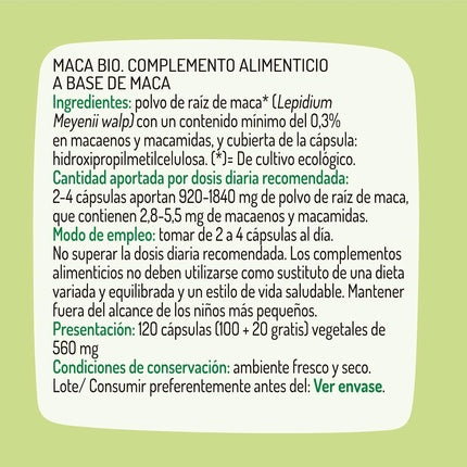 El Granero Integral Organic Maca Maca-Based Food Supplement 120