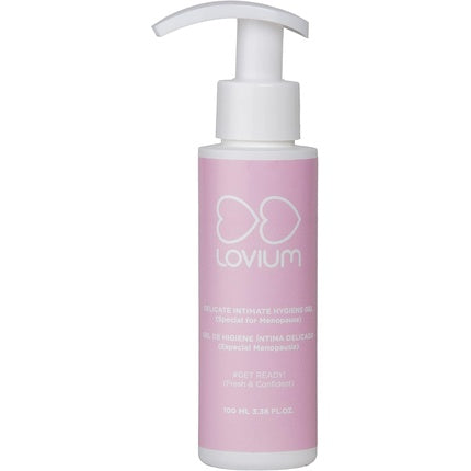 LOVIUM Intimate Gel for Women Special Menopause Vaginal Hygiene Enriched with Aloe Vera Paraben-Free Intimate Soap for Odor Elimination and Itch Relief 100ml