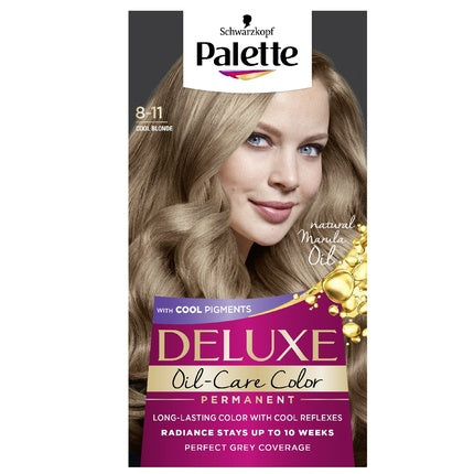 Palette Deluxe Oil-Care Color Permanent Hair Dye 8-11 Cool Blonde