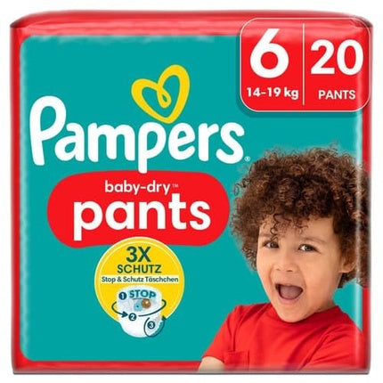 Pampers Baby-Dry Pants Size 6 20 Diapers 14kg-19kg