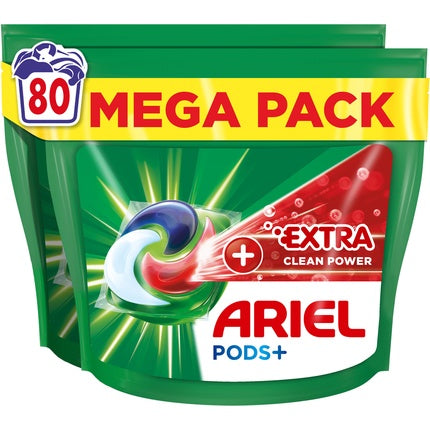 Ariel Pods Extra Clean 80 Pieces - Powerful Laundry Detergent