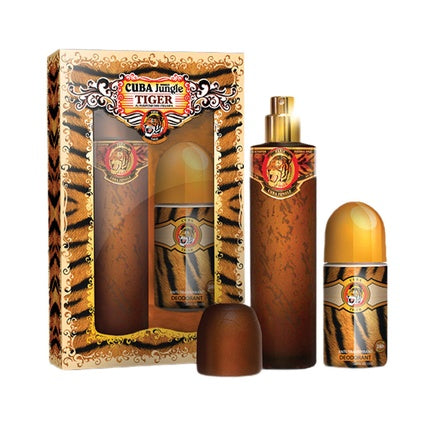 Cuba Original Cuba Jungle Tiger Eau De Parfum Spray 100ml + Deodorant Roll-On 50ml Set