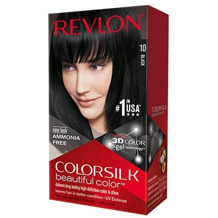 Revlon ColorSilk Permanent Hair Color Dye 10 Black 130ml
