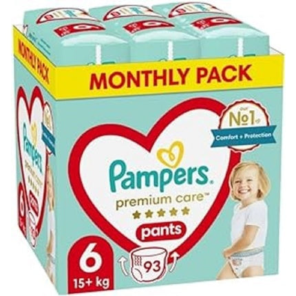 Pampers Pants Diapers Size 6 93 Pieces Premium Care Best Protection & Comfort Easy to Apply Diapers